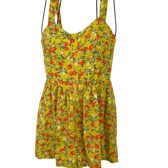 Wild Fable Women's Yellow Fruit Print Sleeveless Romper - Size Small - NWT - Picture 1 of 9
